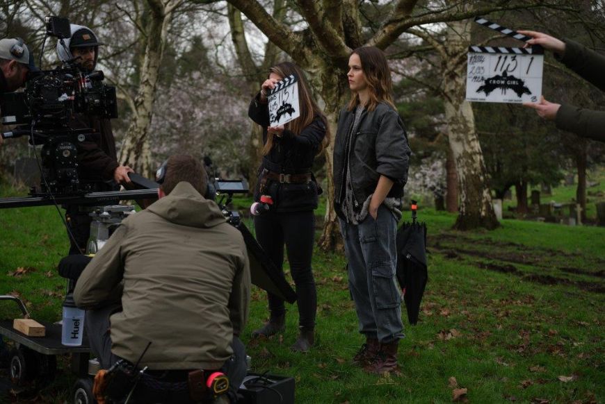 Behind the scenes of The Crow Girl being filmed at Greenbank Cemetery 